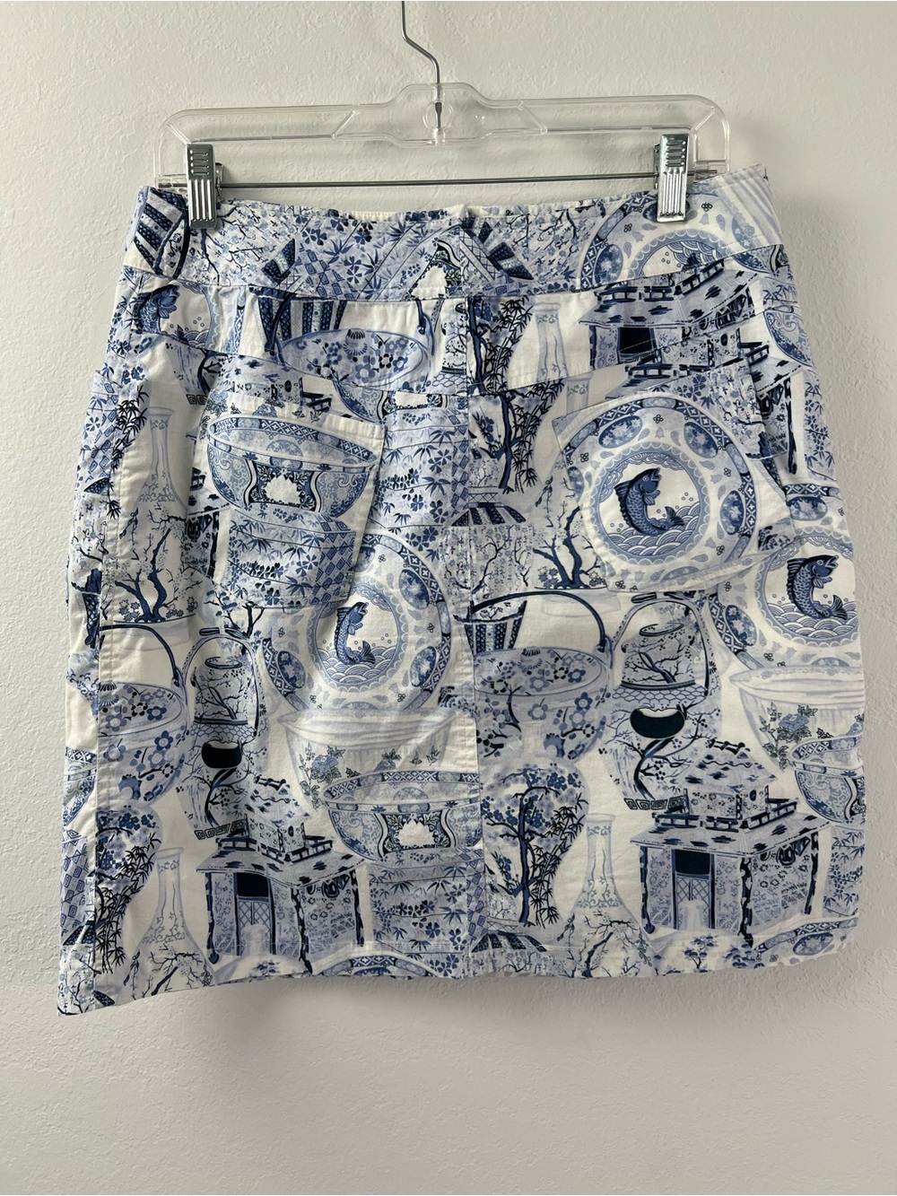 Etcetera Blue & White Chinoiserie style Cotton Skirt - Picture 3 of 12